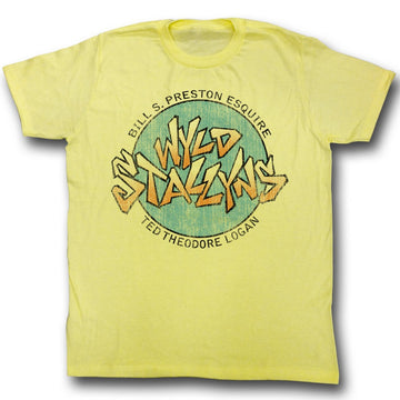 Bill And Ted Mens S/S T-Shirt - Stallyns - Heather Yellow Heather