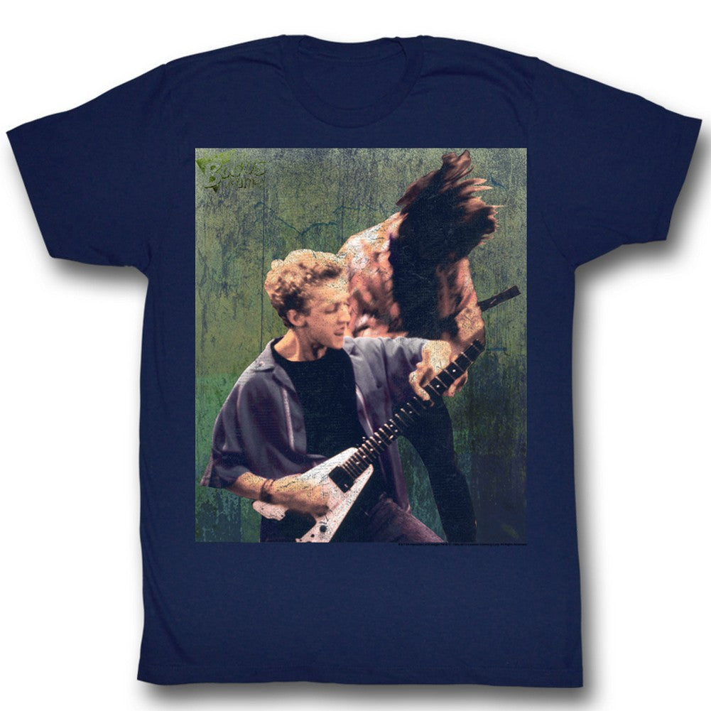 Bill And Ted Mens S/S T-Shirt - Rocking Stallyns - Solid Navy