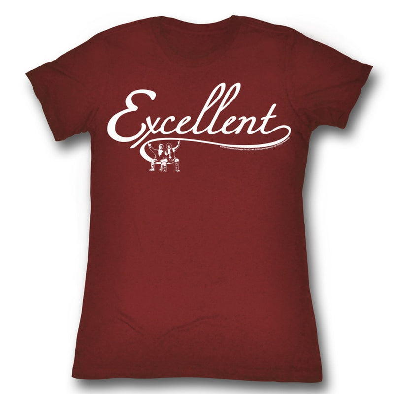 Bill And Ted Girls Juniors S/S T-Shirt - Excellent - Heather Red Heather