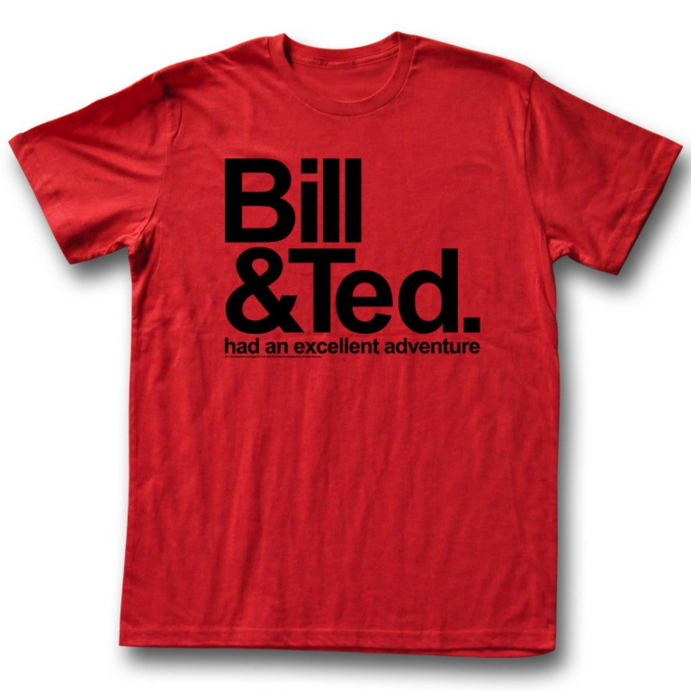 Bill And Ted Mens S/S T-Shirt - Bnt - Solid Red