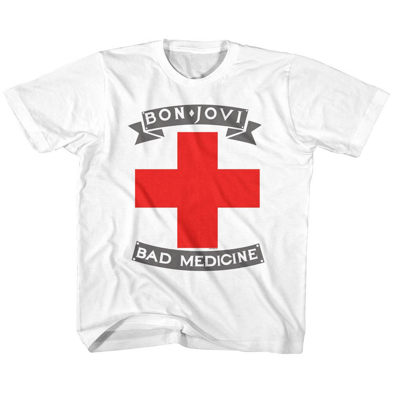 Bon Jovi Toddler S/S T-Shirt - Badmed - Solid White