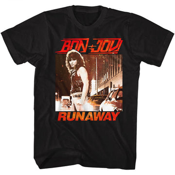 Bon Jovi Mens S/S T-Shirt - Runaway - Solid Black