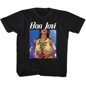 Bon Jovi Mens S/S T-Shirt - Bon Slippery - Solid Black