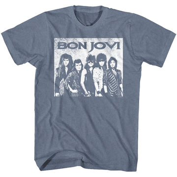 Bon Jovi Mens S/S T-Shirt - Bigbonjovi - Heather Indigo Heather