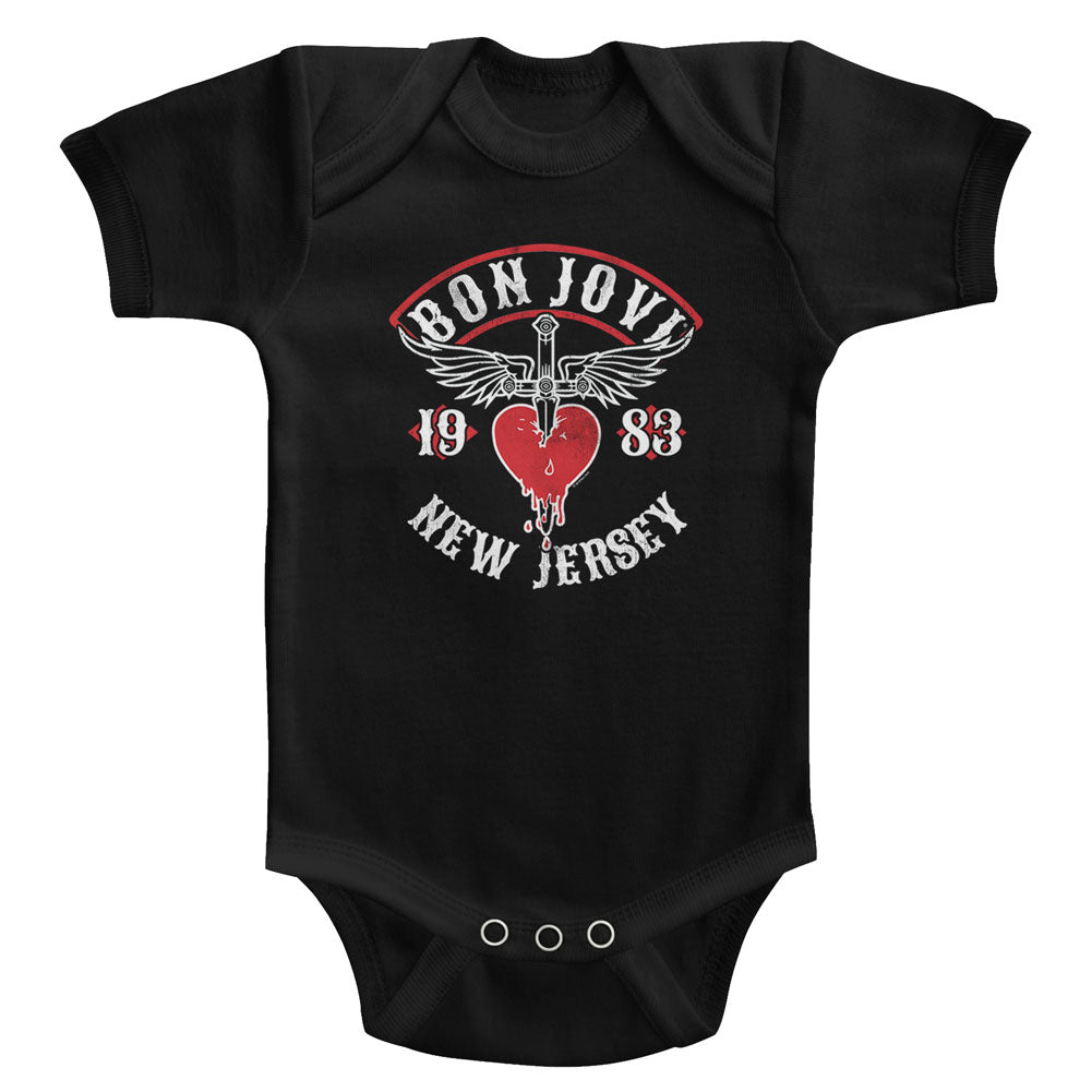 Bon Jovi Infant S/S Bodysuit - Nj38 - Solid Black