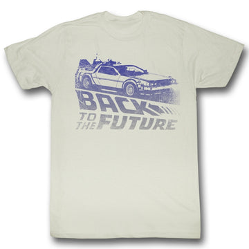 Back To The Future Mens S/S T-Shirt - Future Fade - Solid Natural