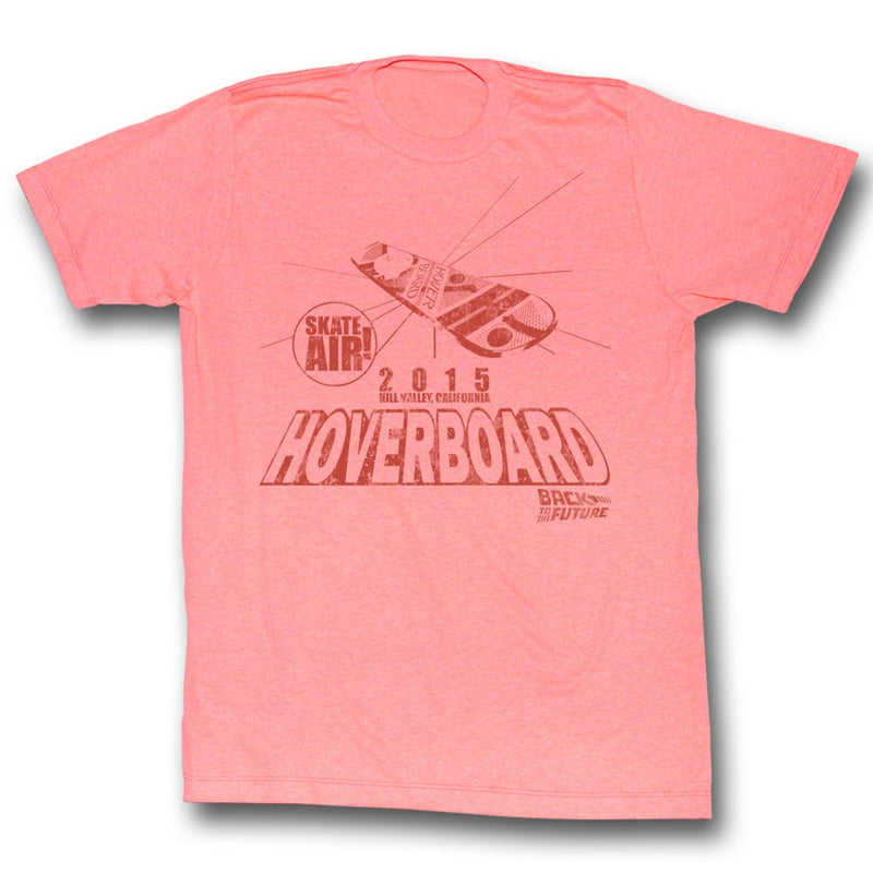 Back To The Future Mens S/S T-Shirt - Hover Peach - Heather Bright Orange Heather