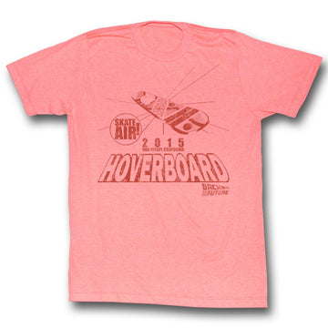 Back To The Future Mens S/S T-Shirt - Hover Peach - Heather Bright Orange Heather