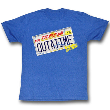 Back To The Future Mens S/S T-Shirt - Outa It - Heather Royal Heather