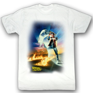 Back To The Future Mens S/S T-Shirt - Btf Poster - Solid White