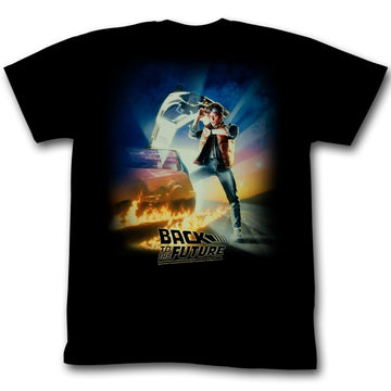Back To The Future Mens S/S T-Shirt - Btf Poster - Solid Black