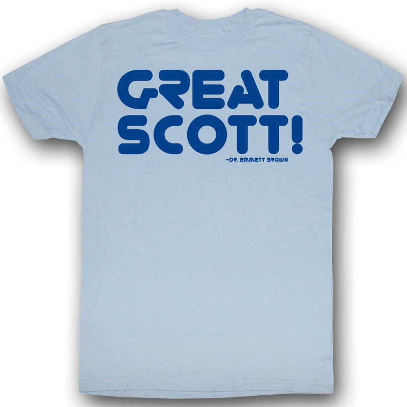 Back To The Future Mens S/S T-Shirt - Greatness - Solid Light Blue