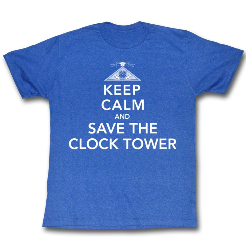 Back To The Future Mens S/S T-Shirt - Calmness - Solid Royal