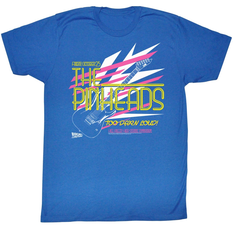 Back To The Future Mens S/S T-Shirt - Pinhead - Heather Royal Heather