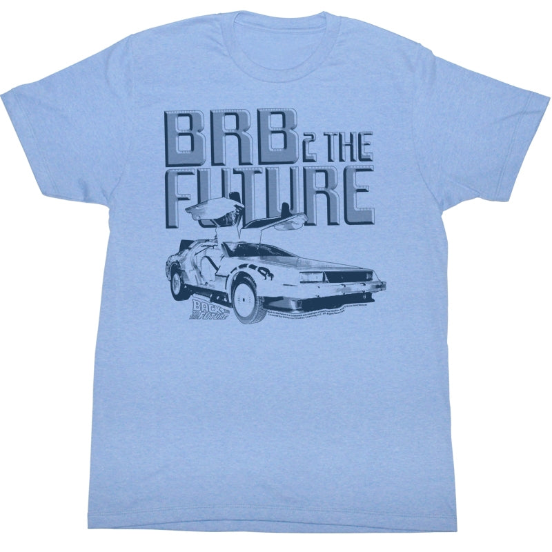 Back To The Future Mens S/S T-Shirt - Brb2 - Heather Light Blue Heather