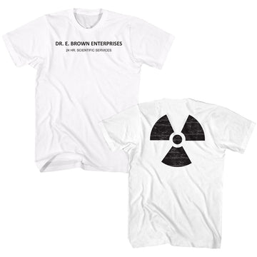 Back To The Future Mens S/S T-Shirt - Dr. Brown Enterprises - Solid White