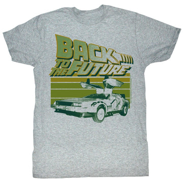 Back To The Future Mens S/S T-Shirt - Green Flight - Heather Gray Heather