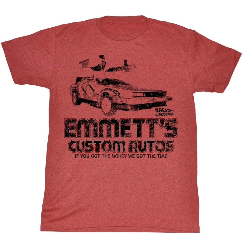 Back To The Future Mens S/S T-Shirt - Emmett'S - Heather Red Heather