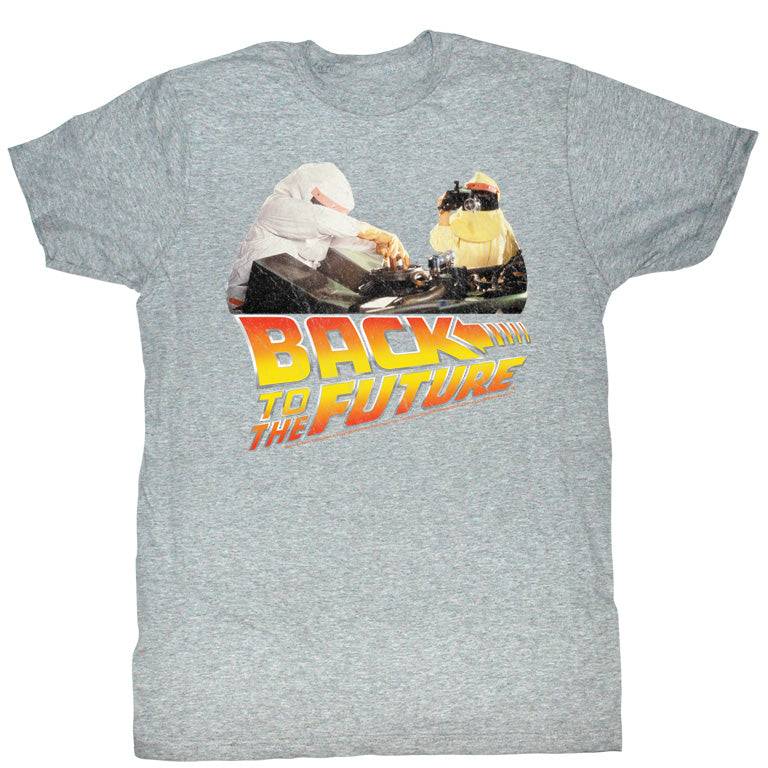 Back To The Future Mens S/S T-Shirt - Working - Heather Gray Heather