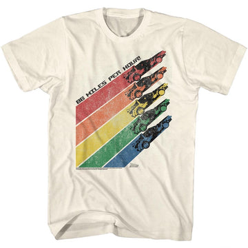 Back To The Future Mens S/S T-Shirt - Rainbow - Solid Natural