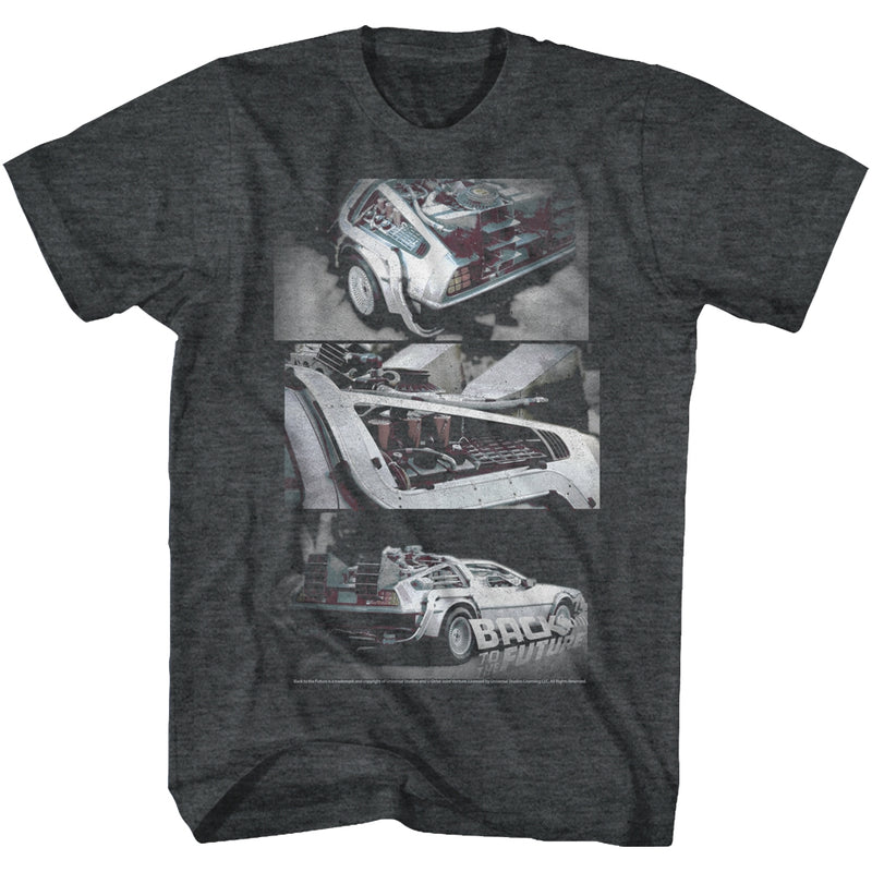 Back To The Future Mens S/S T-Shirt - Hipster To The Future - Heather Black Heather