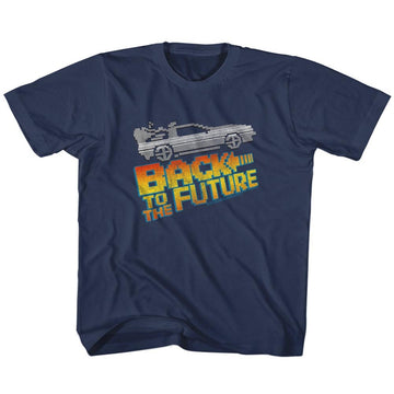Back To The Future Toddler S/S T-Shirt - 8Bit To The Future - Solid Navy