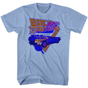 Back To The Future Mens S/S T-Shirt - The Blues - Heather Light Blue Heather