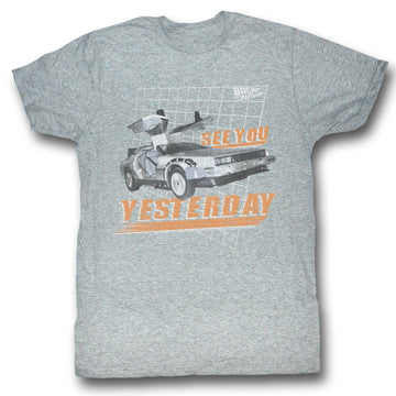 Back To The Future Mens S/S T-Shirt - See You - Heather Gray Heather