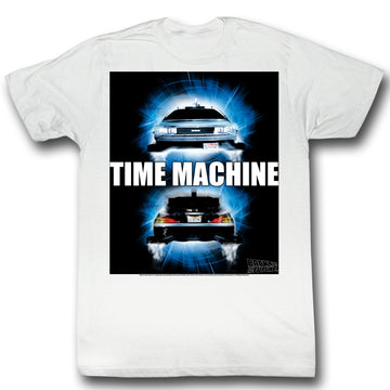 Back To The Future Mens S/S T-Shirt - Time Travel - Solid White