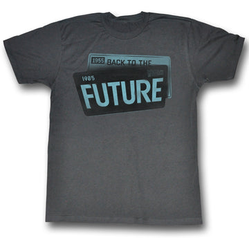 Back To The Future Mens S/S T-Shirt - License - Heather Black Heather