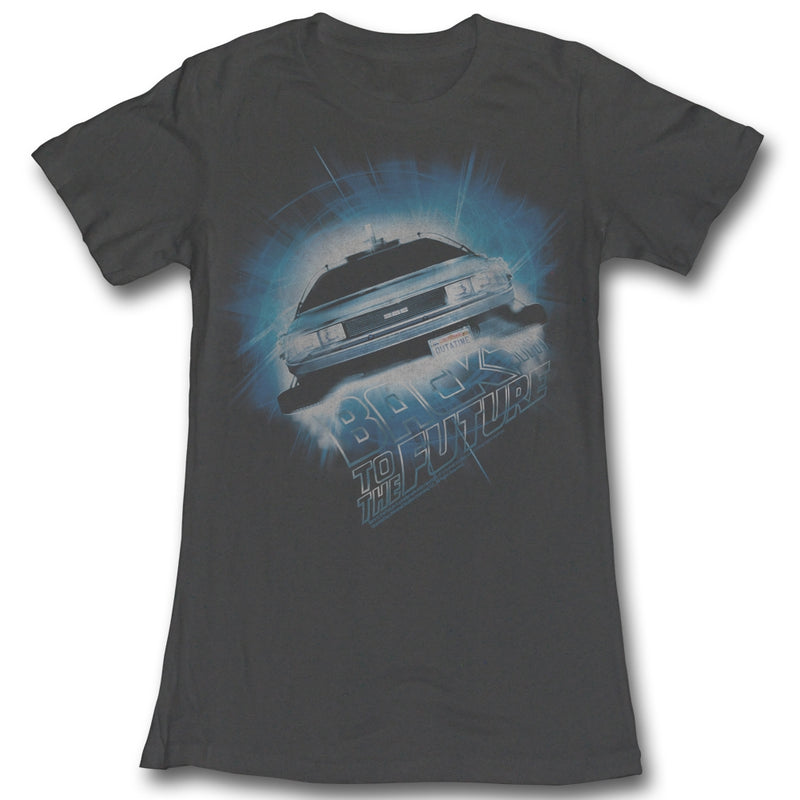 Back To The Future Girls Juniors S/S T-Shirt - Daba Dee Dabu Die - Heather Black Heather
