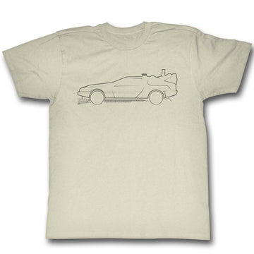 Back To The Future Mens S/S T-Shirt - Lines - Solid Natural