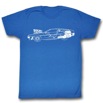 Back To The Future Mens S/S T-Shirt - Schematics - Solid Royal