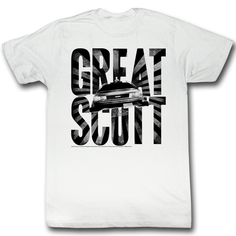 Back To The Future Mens S/S T-Shirt - Great Scott - Solid White