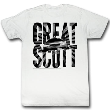 Back To The Future Mens S/S T-Shirt - Great Scott - Solid White