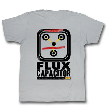 Back To The Future Mens S/S T-Shirt - Fluxin - Solid Silver