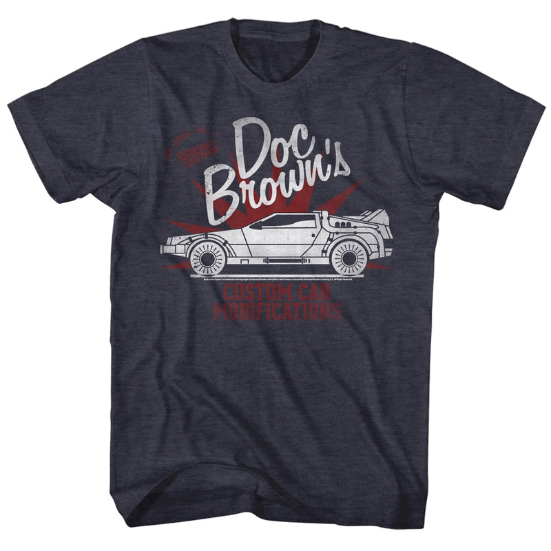 Back To The Future Mens S/S T-Shirt - Custom Stuff - Heather Pacific Blue Heather