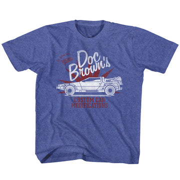 Back To The Future Youth S/S T-Shirt - Custom Stuff - Heather Vintage Royal