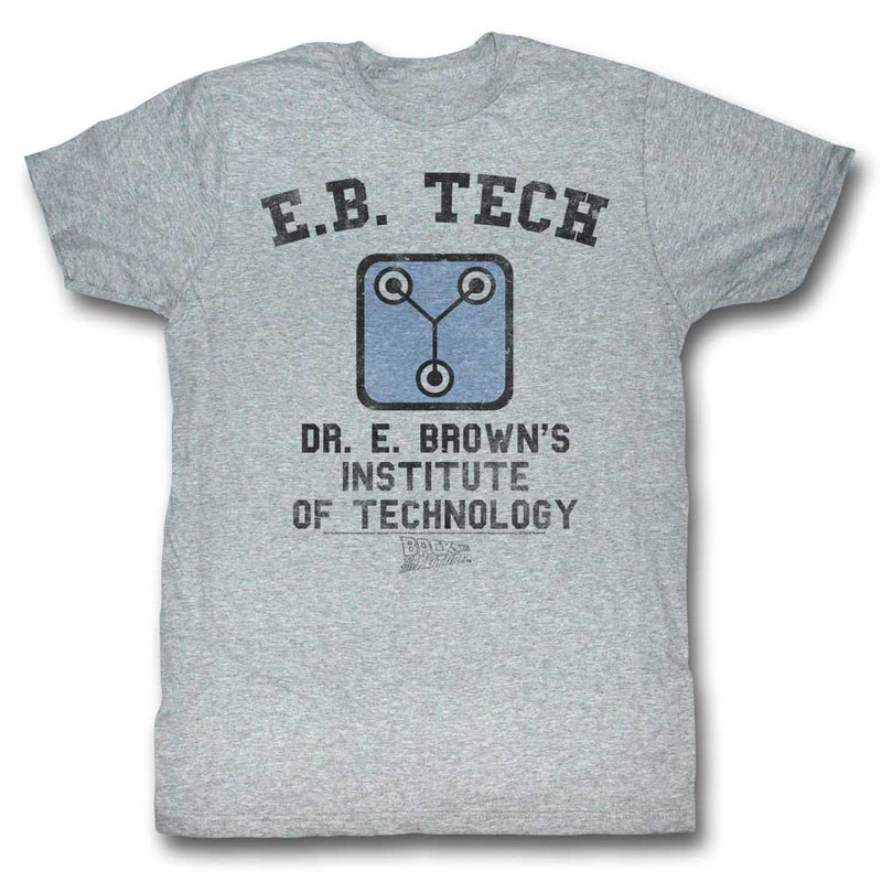 Back To The Future Mens S/S T-Shirt - Eb Tech - Heather Gray Heather