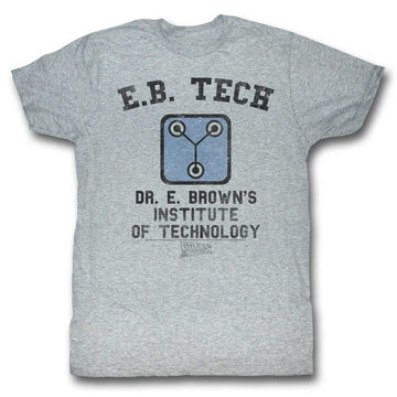 Back To The Future Mens S/S T-Shirt - Eb Tech - Heather Gray Heather