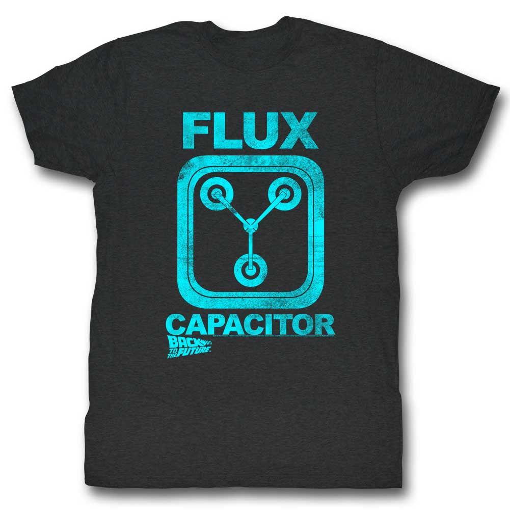 Back To The Future Mens S/S T-Shirt - Flux - Solid Black