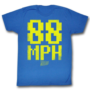 Back To The Future Mens S/S T-Shirt - 88Mph - Solid Royal