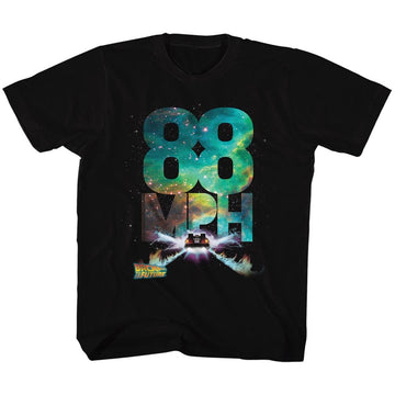 Back To The Future Youth S/S T-Shirt - Galactic Speed - Solid Black