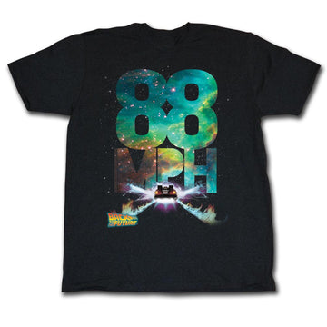 Back To The Future Mens S/S T-Shirt - Galactic Speed - Solid Black