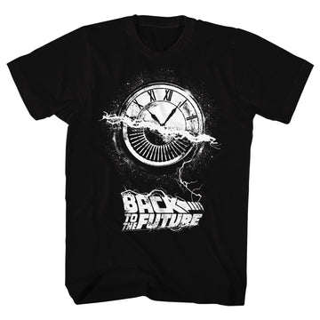 Back To The Future Mens S/S T-Shirt - Wheel Of Time - Solid Black
