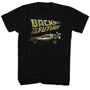 Back To The Future Mens S/S T-Shirt - Btf - Solid Black