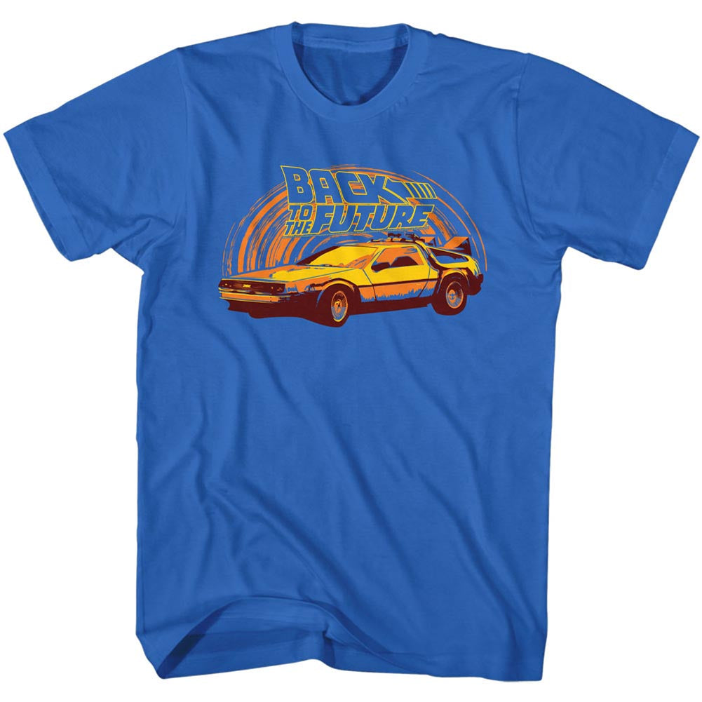 Back To The Future Mens S/S T-Shirt - Yeller - Solid Royal