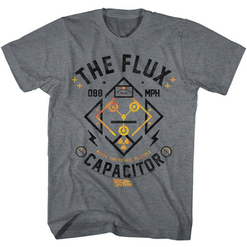 Back To The Future Mens S/S T-Shirt - Flux Streetwear - Heather Graphite Heather