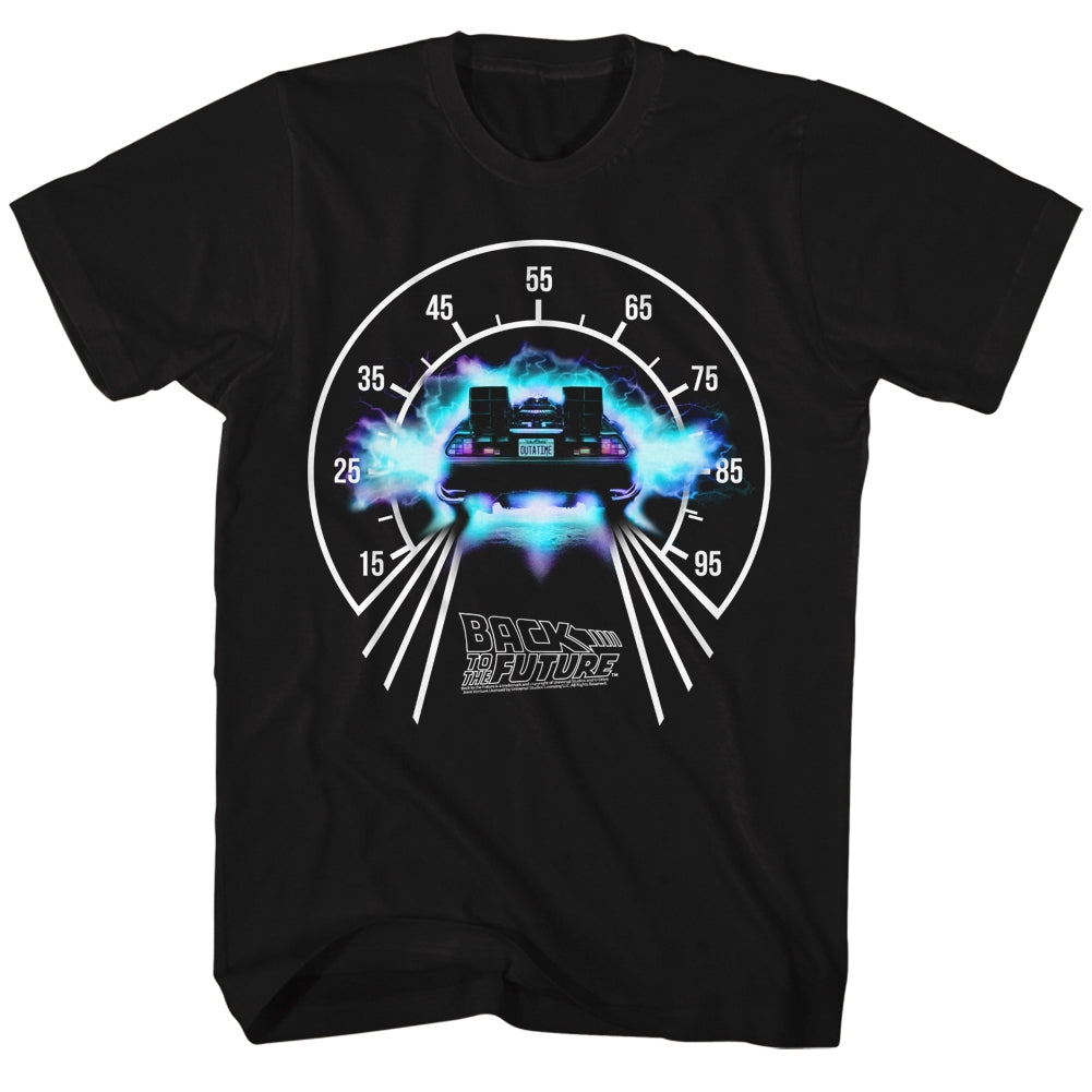 Back To The Future Mens S/S T-Shirt - Speedometer - Solid Black