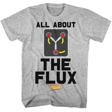 Back To The Future Mens S/S T-Shirt - All About Flux - Heather Gray Heather